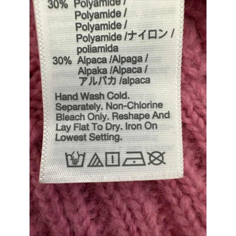 Madewell Women's XS Chunky Crew Alpaca Blend Pullover Sweater Pink EUC - Picture 10 of 12